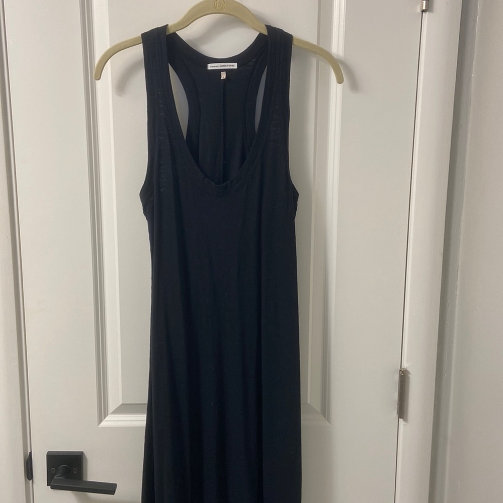 James Perse black maxi tee dress